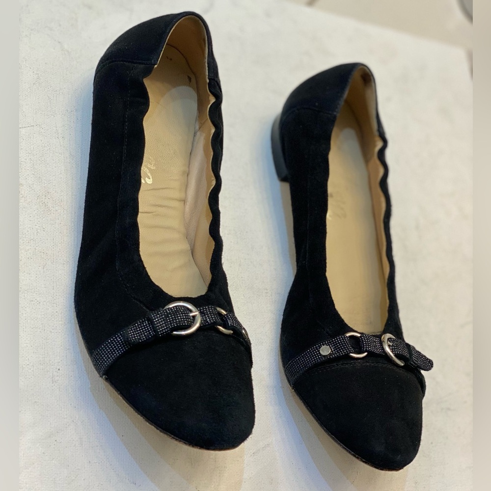 LALISA CHLOE Women flats suede and leather loafers size 39, US Size 8 excellent